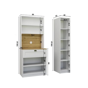 Kuro Kaffestation 120x191,8x44 cm - Vit - Products - Förvaring - Skåp - Vitrinskåp