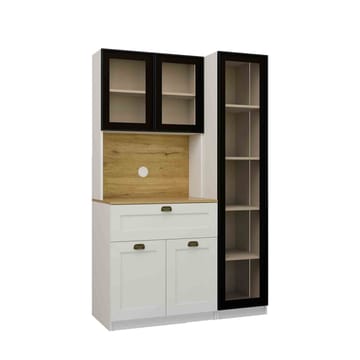 Kuro Kaffestation 120x191,8x44 cm - Vit - Products - Förvaring - Skåp - Vitrinskåp