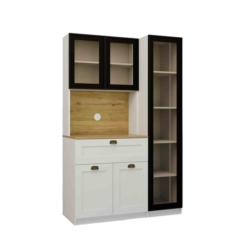 Kuro Kaffestation 120x191,8x44 cm - Vit - Products - Förvaring - Skåp - Vitrinskåp