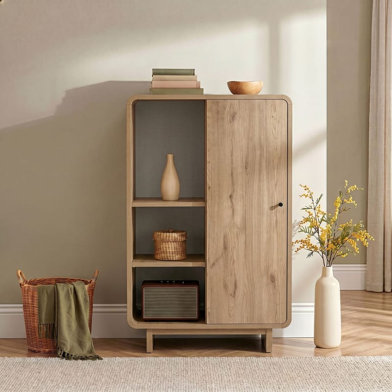 Wavio Multifunktionsskåp 70x110x34 cm - Sepet Oak - Products - Förvaring - Skåp - Förvaringsskåp