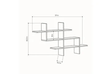 Halic Bokhylla 150x22 cm Brun - Hanah Home - Products - Förvaring - Småförvaring - Väggförvaring