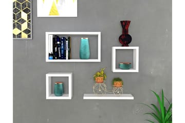 Havzan Vägghylla 44x15 cm 4 Hyllor - Vit - Products - Förvaring - Småförvaring - Väggförvaring
