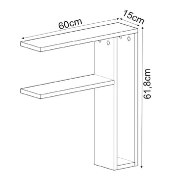 Hollowmere Vägghylla 60x61,8x15 cm - Antracit - Products - Förvaring - Småförvaring - Väggförvaring