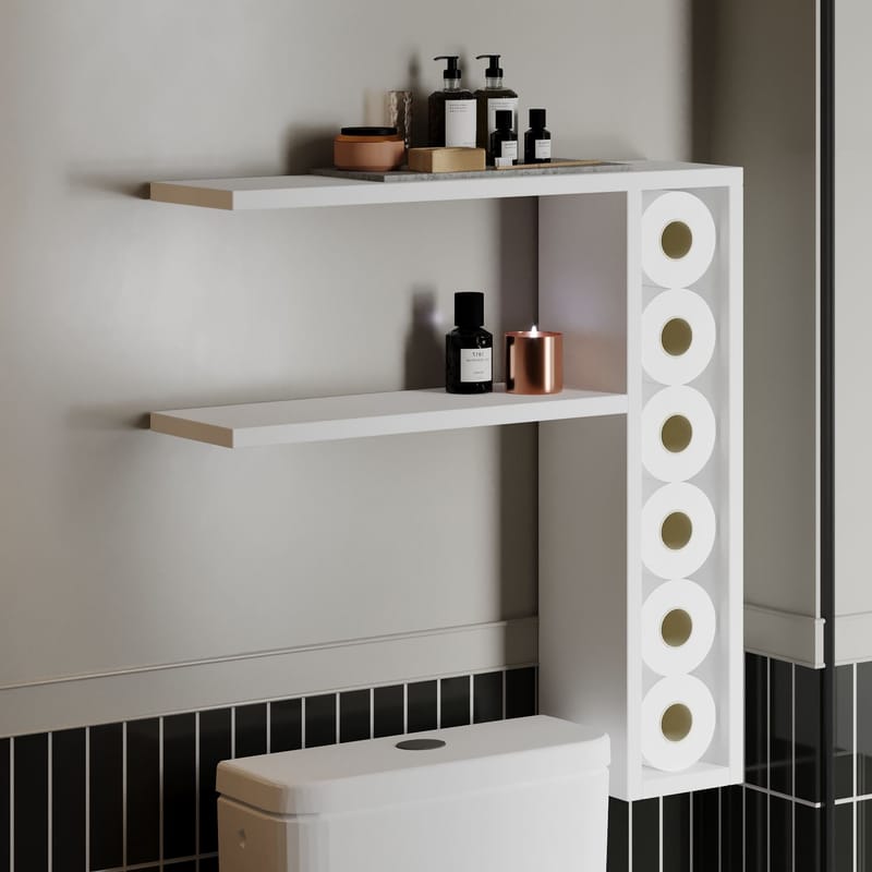 Hollowmere Vägghylla 60x61,8x15 cm - Vit - Products - Förvaring - Småförvaring - Väggförvaring