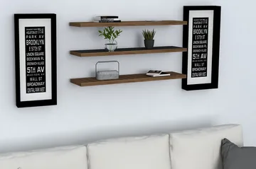 Lakasha Vägghylla 2 cm - Valnöt - Products - Förvaring - Småförvaring - Väggförvaring