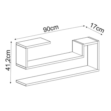 Melto Vägghylla 90x41,2x17 cm - Antik valnöt - Products - Förvaring - Småförvaring - Väggförvaring