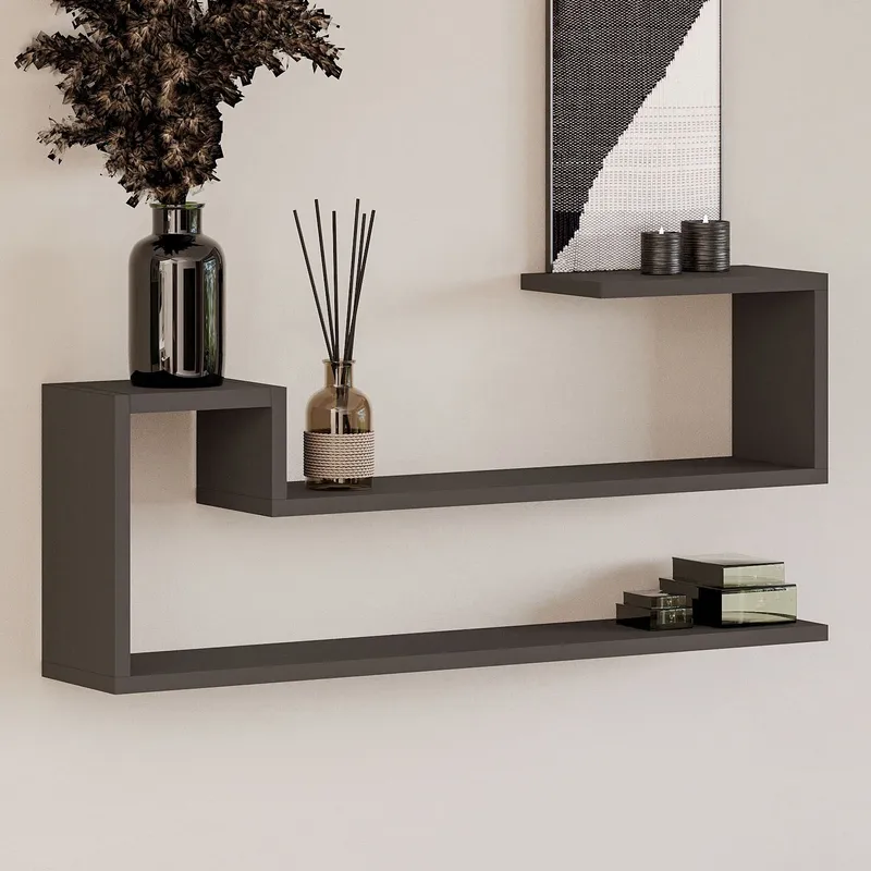 Melto Vägghylla 90x41,2x17 cm - Antracit - Products - Förvaring - Småförvaring - Väggförvaring