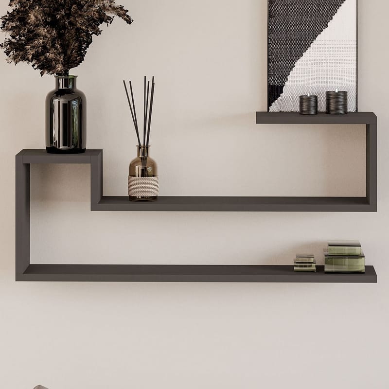 Melto Vägghylla 90x41,2x17 cm - Antracit - Products - Förvaring - Småförvaring - Väggförvaring