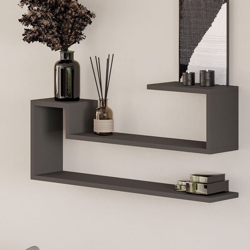 Melto Vägghylla 90x41,2x17 cm - Antracit - Products - Förvaring - Småförvaring - Väggförvaring