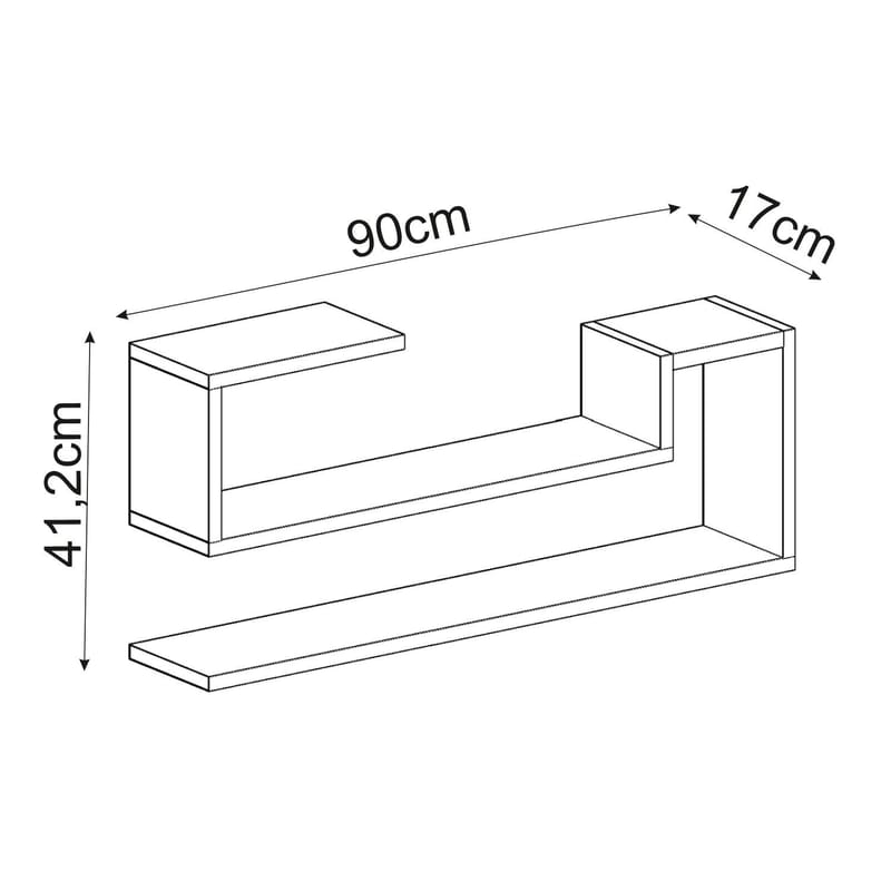 Melto Vägghylla 90x41,2x17 cm - Vit - Products - Förvaring - Småförvaring - Väggförvaring