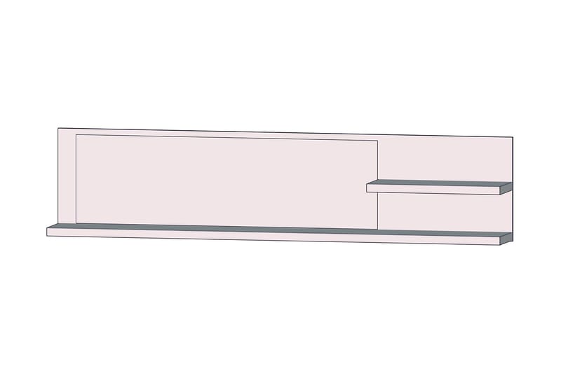 Talebi Vägghylla med Spegel 25x213 cm - Brun/Vit - Products - Förvaring - Småförvaring - Väggförvaring