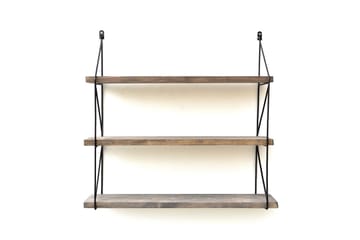 Vägghylla 15x60 cm - Valnöt/Svart - Products - Förvaring - Småförvaring - Väggförvaring