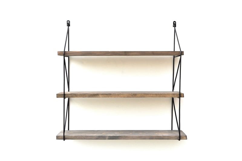 Vägghylla 15x60 cm - Valnöt/Svart - Products - Förvaring - Småförvaring - Väggförvaring