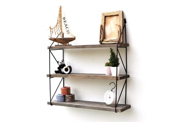 Vägghylla 15x60 cm - Valnöt/Svart - Products - Förvaring - Småförvaring - Väggförvaring