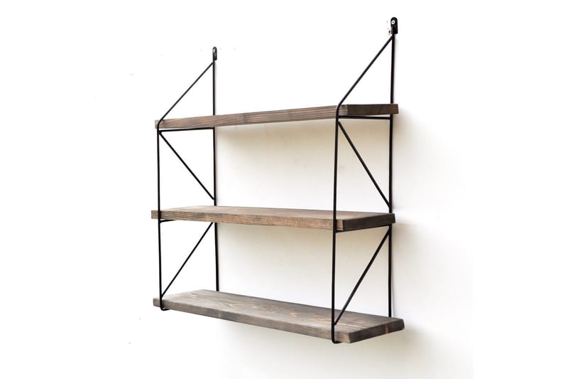 Vägghylla 15x60 cm - Valnöt/Svart - Products - Förvaring - Småförvaring - Väggförvaring