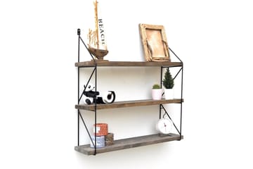Vägghylla 15x60 cm - Valnöt/Svart - Products - Förvaring - Småförvaring - Väggförvaring