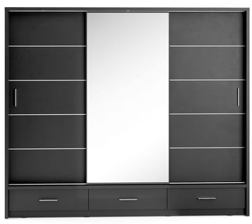 Svart garderob med inredning 250 cm - Svart - Products - Förvaring - Garderober & garderobssystem