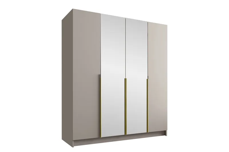 Vadstena Garderob med Spegel 200 cm - Kashmir/Guld - Products - Förvaring - Garderober & garderobssystem