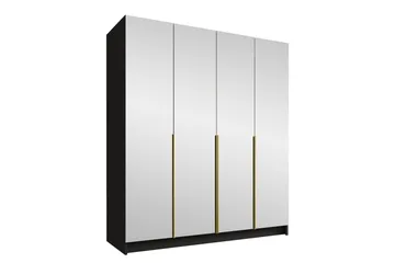 Vadstena Garderob med Spegel 200 cm - Svart/Guld - Products - Förvaring - Garderober & garderobssystem