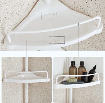 Abarema duschhylla - Vit - Vit - Products - Inredning - Badrumsinredning - Handdukshållare