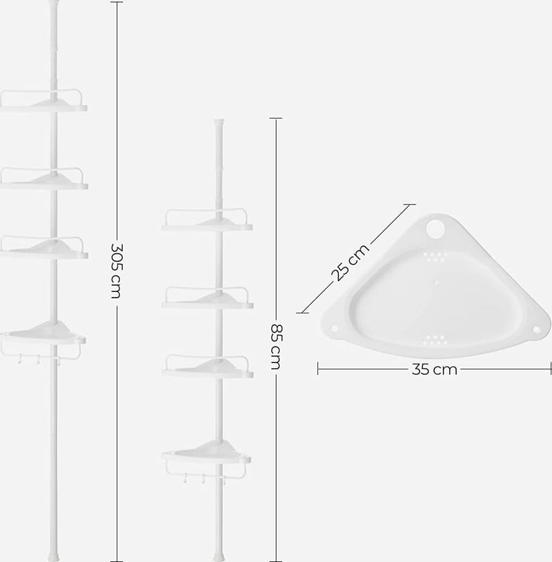 Abarema duschhylla - Vit - Vit - Products - Inredning - Badrumsinredning - Handdukshållare