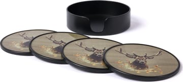 Drinkunderlägg 4-pack med Hjortmotiv - Grön - Products - Inredning - Dekoration & inredningsdetaljer - Bordsdekoration - Glasunderlägg
