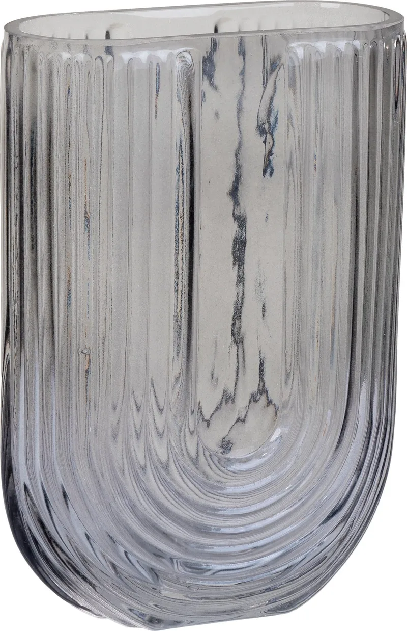 Blomvas 19 cm, rökigt glas