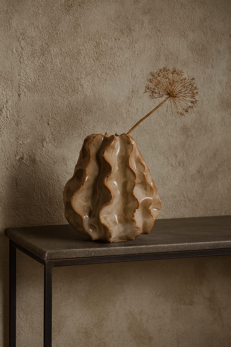 Vas Kaktus H27 cm Keramik - brun - Products - Inredning - Dekoration & inredningsdetaljer - Vas - Blomvas