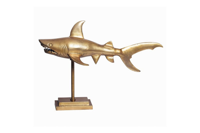 Dekorativ figur Wohnling Dekorhaj 70 cm aluminium, maritim stil Guld - Guld - Products - Inredning - Dekoration & inredningsdetaljer