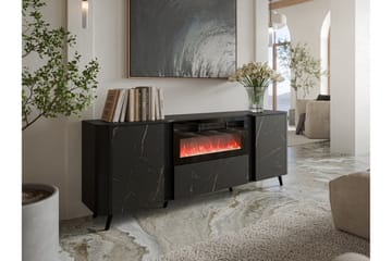 Clement Byrå 200 cm - Svart - Products - Inredning - Kaminer - Kamin utan skorsten - Elkamin