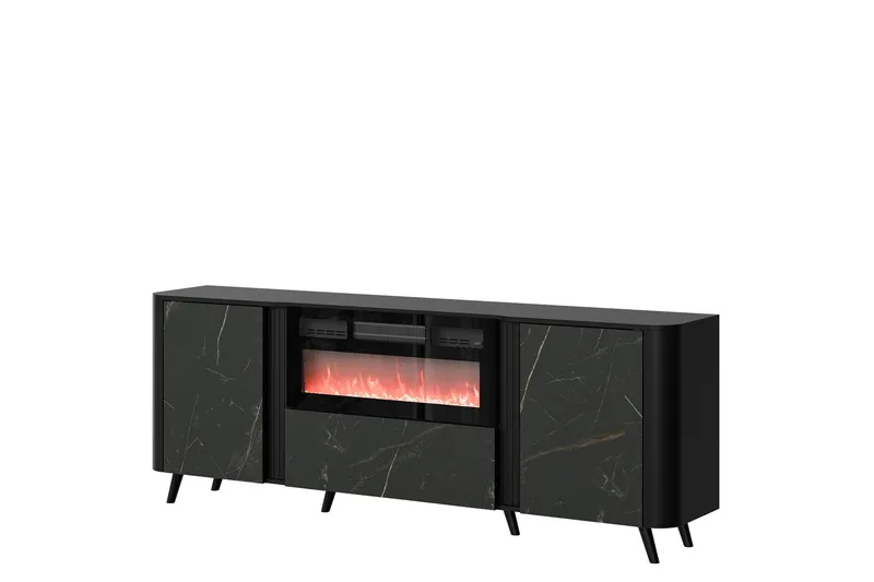 Clement Byrå 200 cm - Svart - Products - Inredning - Kaminer - Kamin utan skorsten - Elkamin