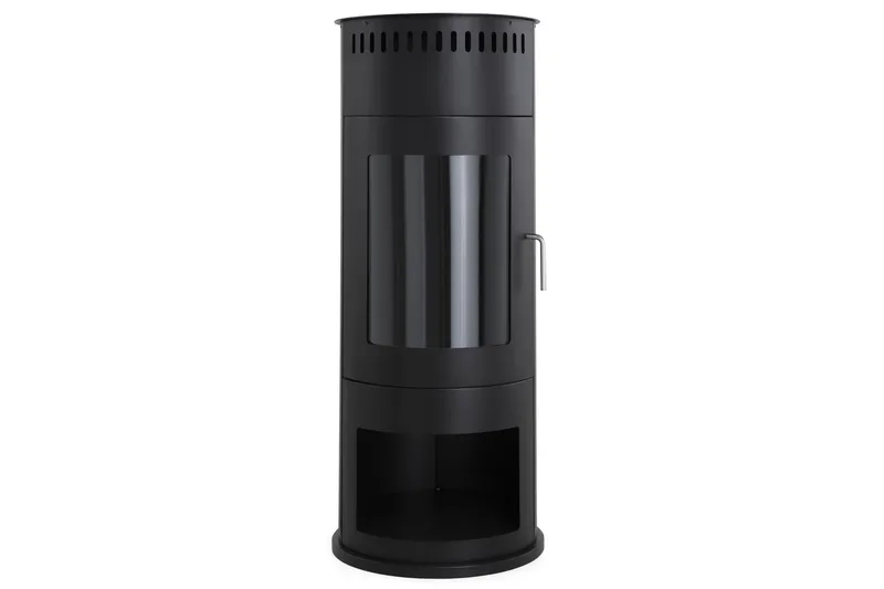 Corbo Fristående Rund Etanolkamin 112x45x45 cm i Glas och rostfritt stål - Svart - Products - Inredning - Kaminer - Kamin utan skorsten - Etanolkamin