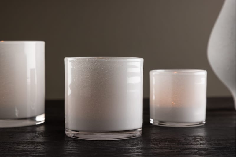 Glora Ljuslykta 10x10 cm - Vit - Products - Inredning - Ljus & dofter - Ljusstakar & ljuslyktor