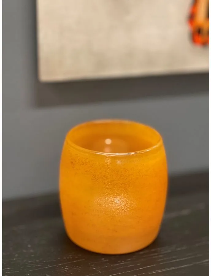 Ljuslykta Ljuslykta i Glas 9,5 x 9,5 x 9,5 cm, Bärnsten