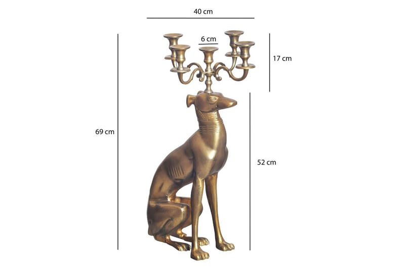 Dekorativ figur Wohnling Ljusstake Greyhound Aluminium Modern - Products - Inredning - Ljus & dofter - Ljusstakar & ljuslyktor