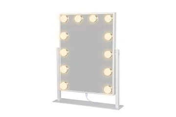 Glow Liten Sminkspegel på fot 36,5 cm med LED Belysning/Lampor Holywood spegel - Vit - Products - Inredning - Spegel - Sminkspegel