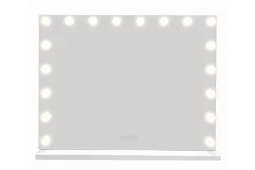 Glow Stor sminkspegel 80 cm med belysning lampor - Hollywood spegel med USB-laddning - Vit - Products - Inredning - Spegel - Sminkspegel