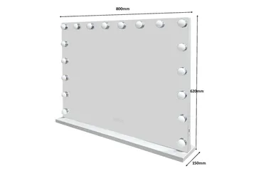 Glow Stor sminkspegel 80 cm med belysning lampor - Hollywood spegel med USB-laddning - Vit - Products - Inredning - Spegel - Sminkspegel