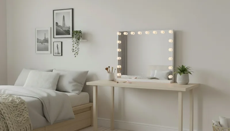 Glow Stor sminkspegel 80 cm med belysning lampor - Hollywood spegel med USB-laddning - Vit - Products - Inredning - Spegel - Sminkspegel