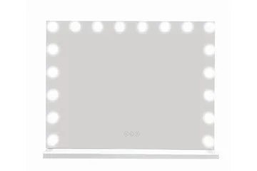 Glow Stor sminkspegel 80 cm med belysning lampor - Hollywood spegel med USB-laddning - Vit - Products - Inredning - Spegel - Sminkspegel