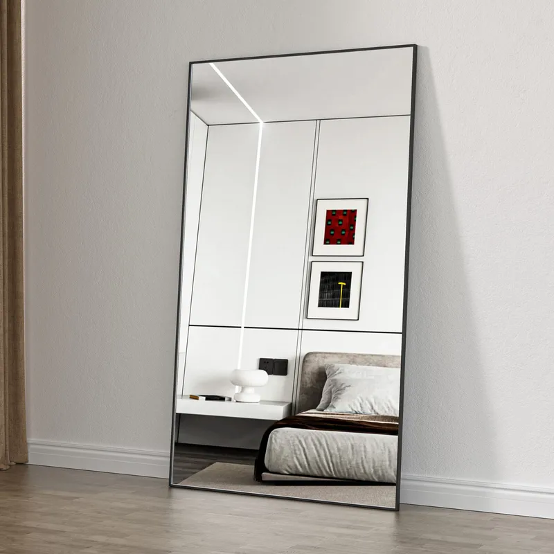 Helkroppsspegel 100x170cm | Svart aluminiumram | BLANCHE, Svart