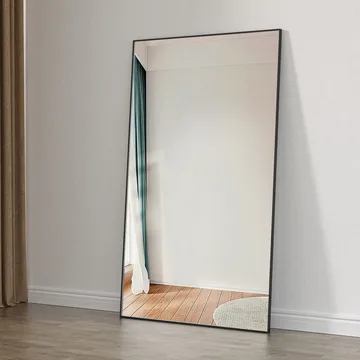 Helkroppsspegel 100x170cm | Svart aluminiumram | BLANCHE - Svart - Products - Inredning - Spegel - Golvspegel