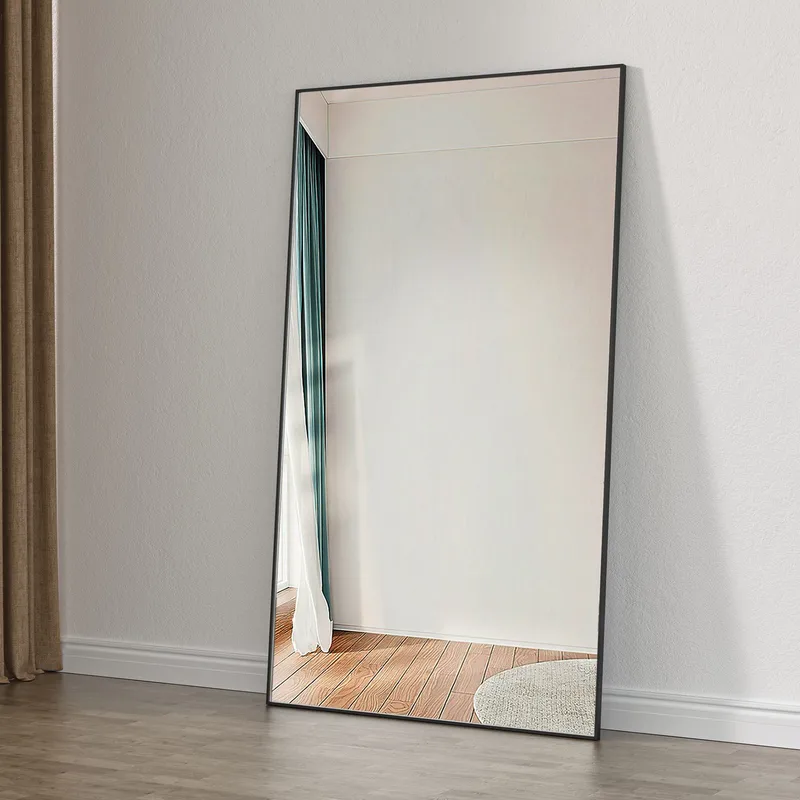 Helkroppsspegel 100x170cm | Svart aluminiumram | BLANCHE - Svart - Products - Inredning - Spegel - Golvspegel