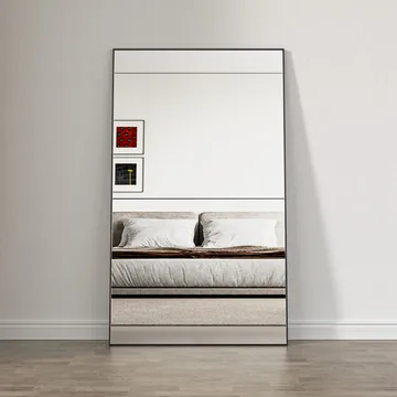 Helkroppsspegel 100x170cm | Svart aluminiumram | BLANCHE - Svart - Products - Inredning - Spegel - Golvspegel