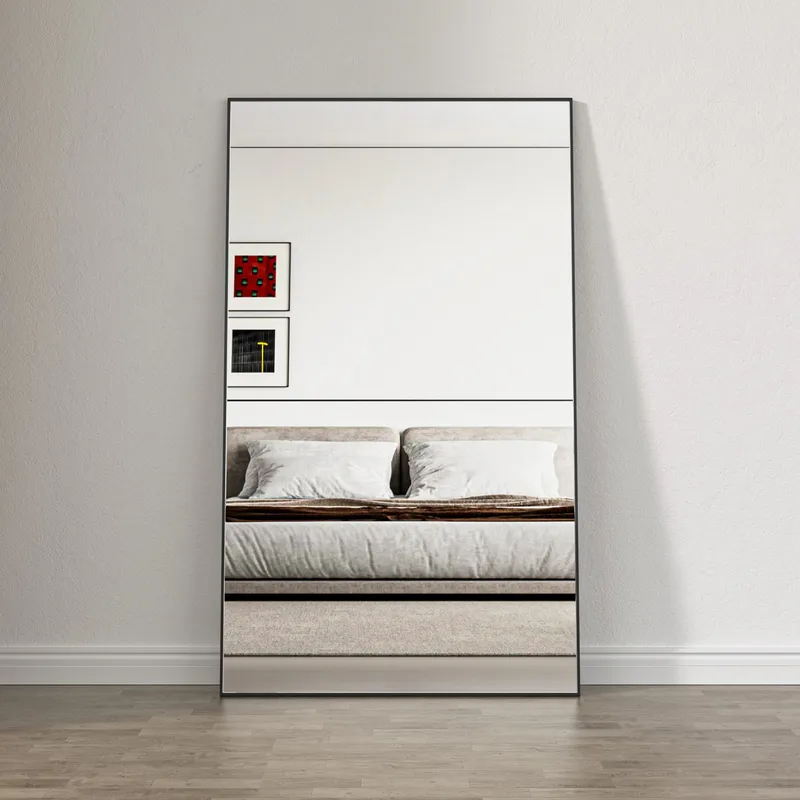 Helkroppsspegel 100x170cm | Svart aluminiumram | BLANCHE - Svart - Products - Inredning - Spegel - Golvspegel