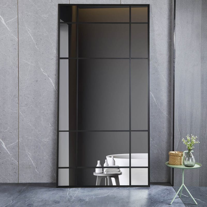 Helkroppsspegel 90x180cm | Spröjsad | Svart ram - Svart - Products - Inredning - Spegel - Golvspegel