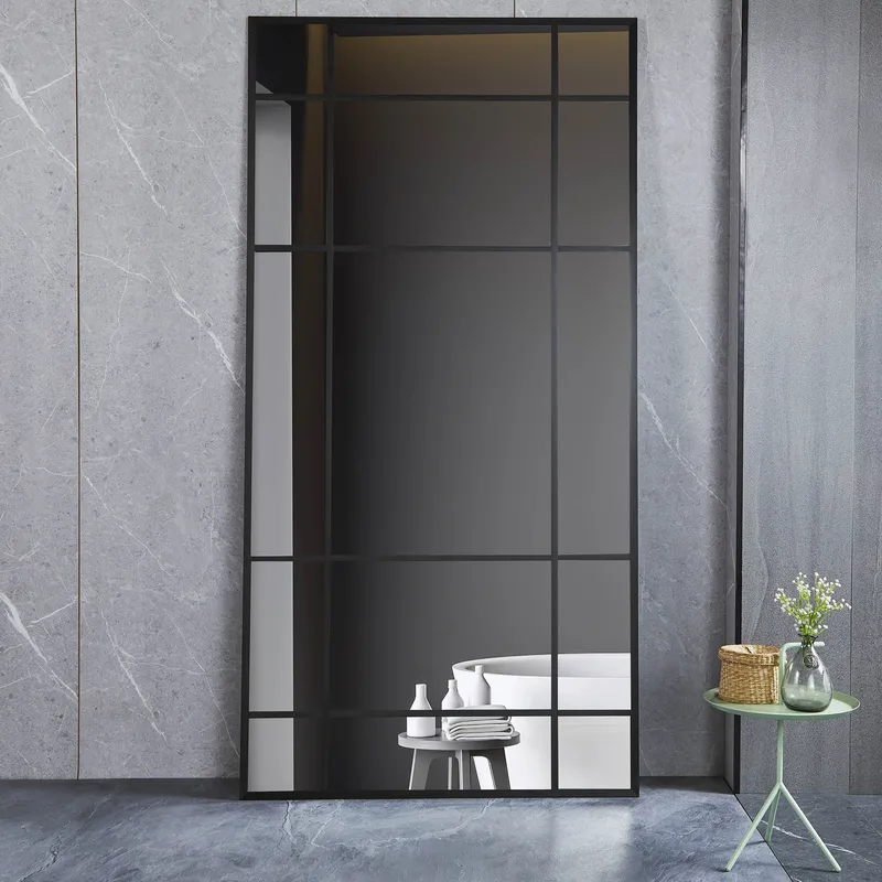 Stor helkroppsspegel 110x220cm | Spröjsad | Svart ram - Svart - Products - Inredning - Spegel - Golvspegel