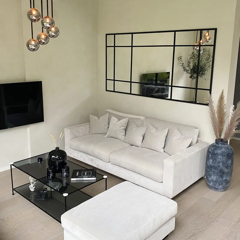 Stor helkroppsspegel 110x220cm | Spröjsad | Svart ram - Svart - Products - Inredning - Spegel - Golvspegel