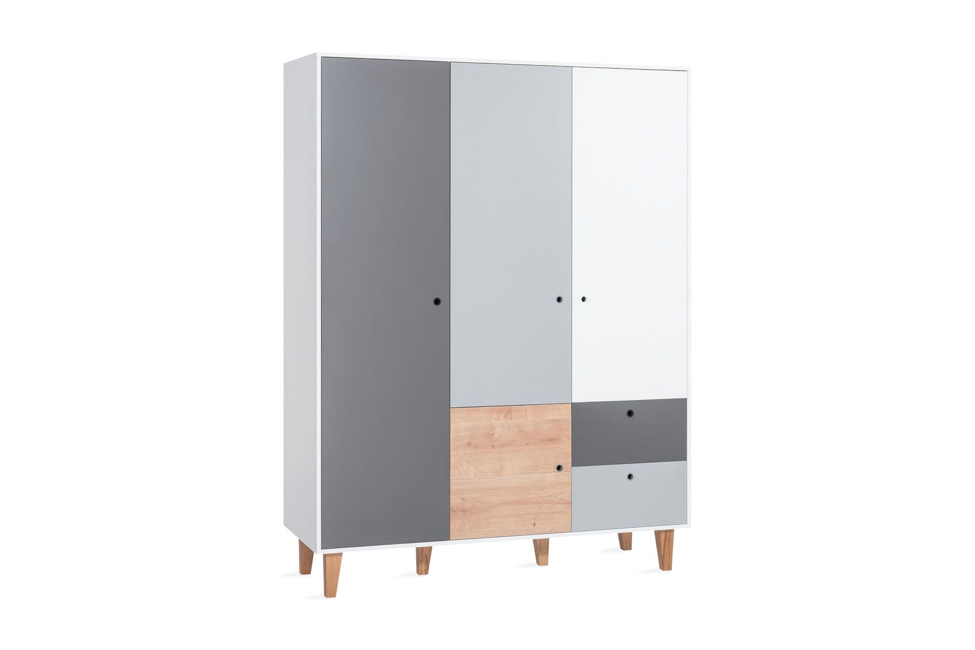 Concept Garderob Vit/Mörkgrå/Blå