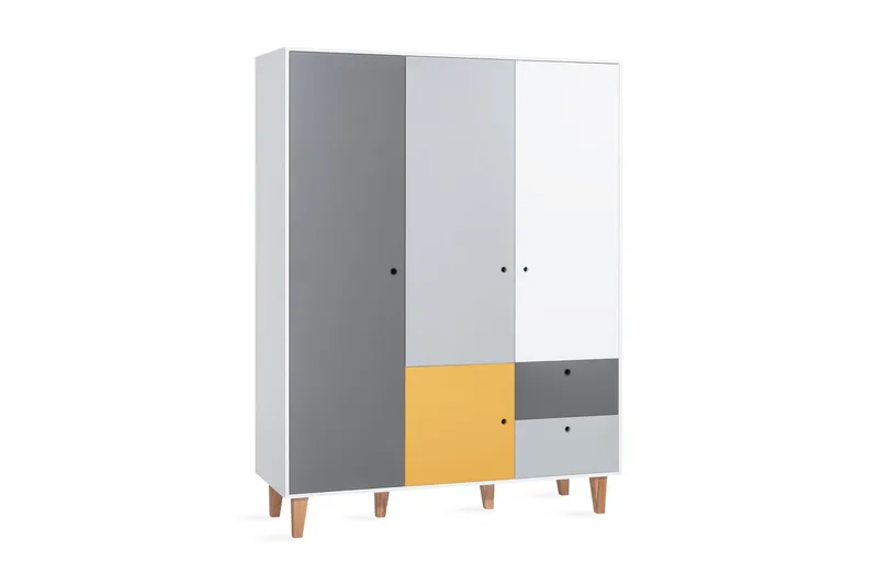 Concept Garderob Vit/Mörkgrå/Röd, VOX